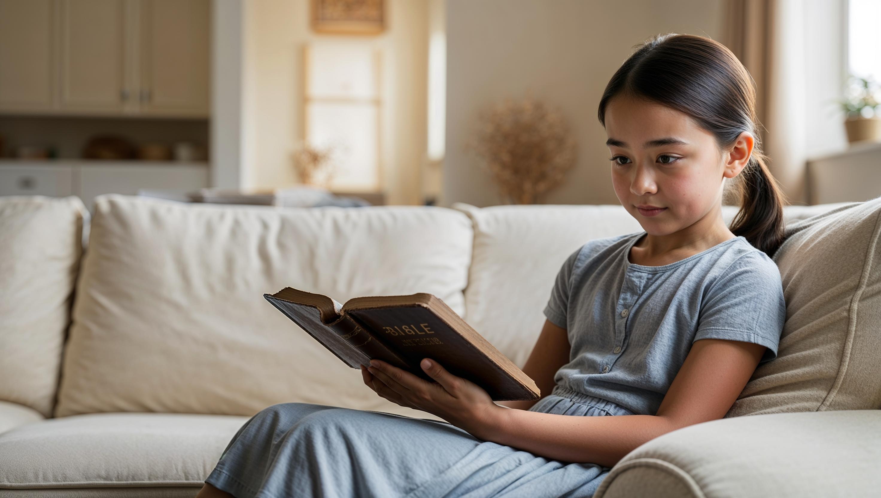 Girl reading the Bible