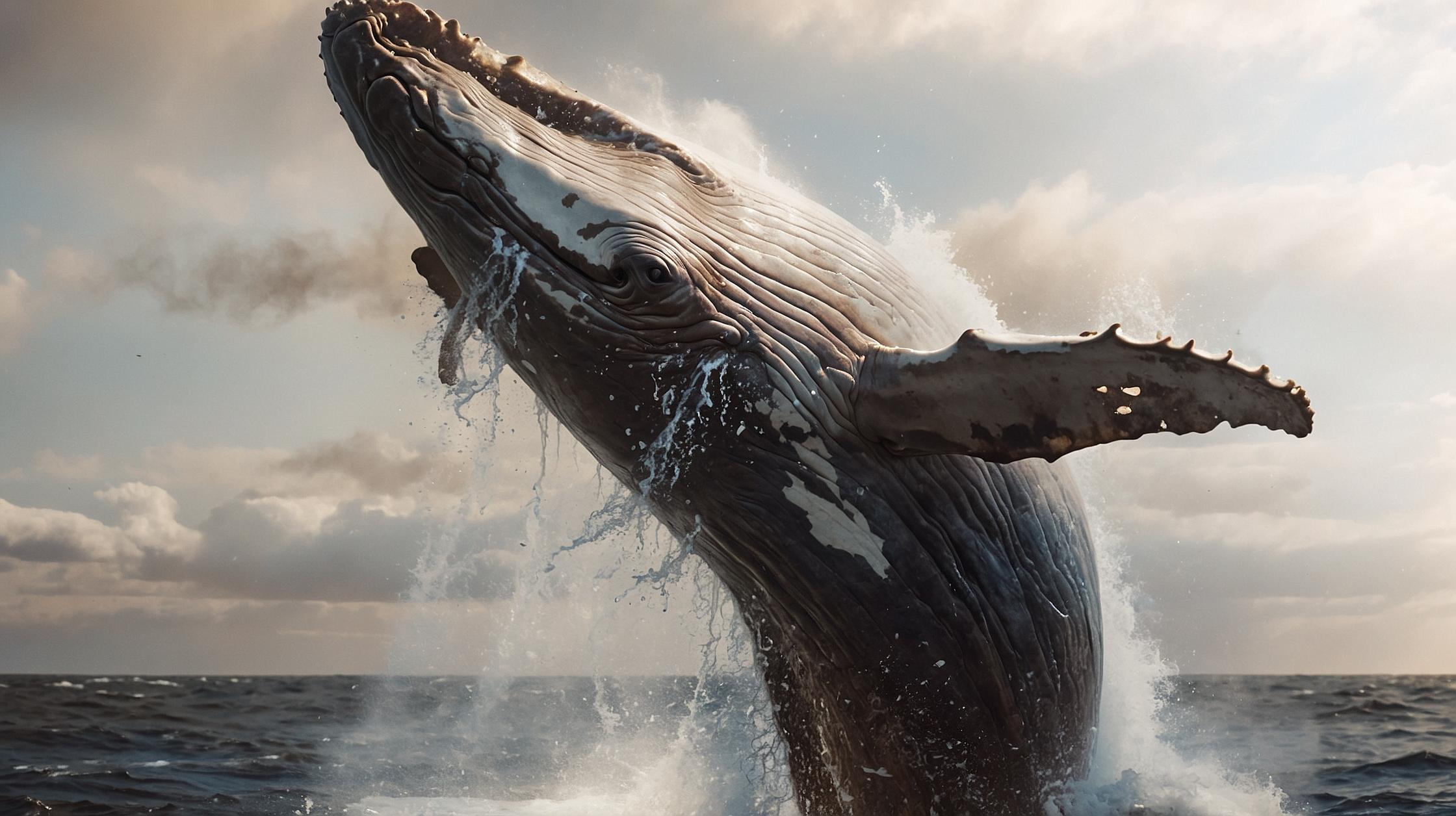 Large Whale Rising from Water