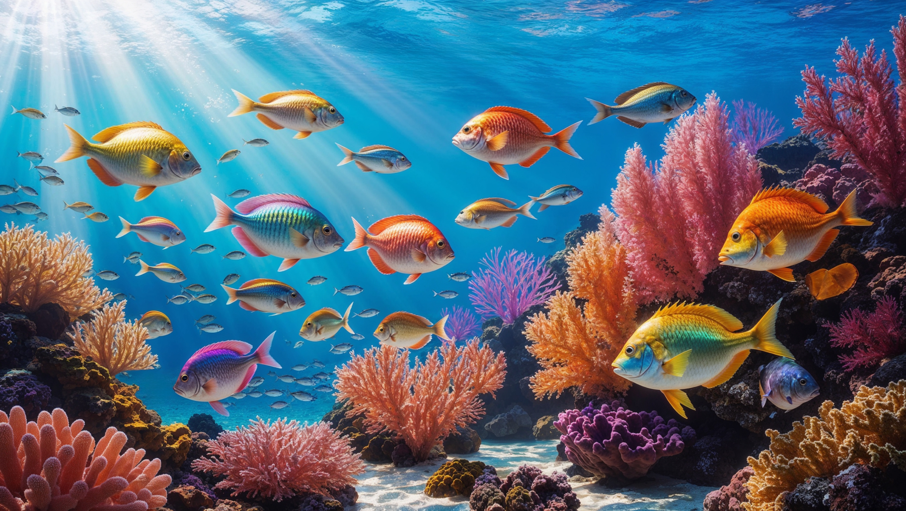 Colorful Fish Among Coral Reefs: Genesis 1:20